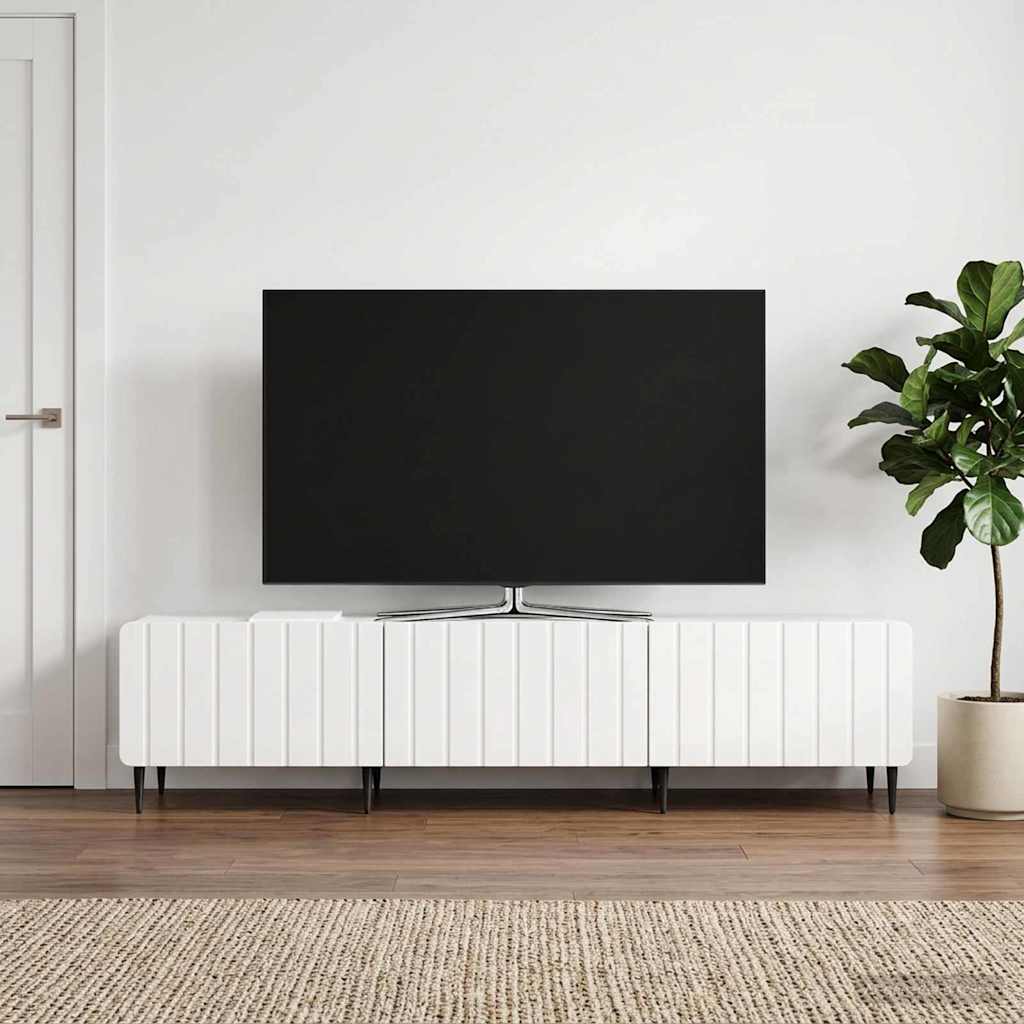 vidaXL TV Cabinet High Gloss White 147 x 34.5 x 32 cm Engineered Wood