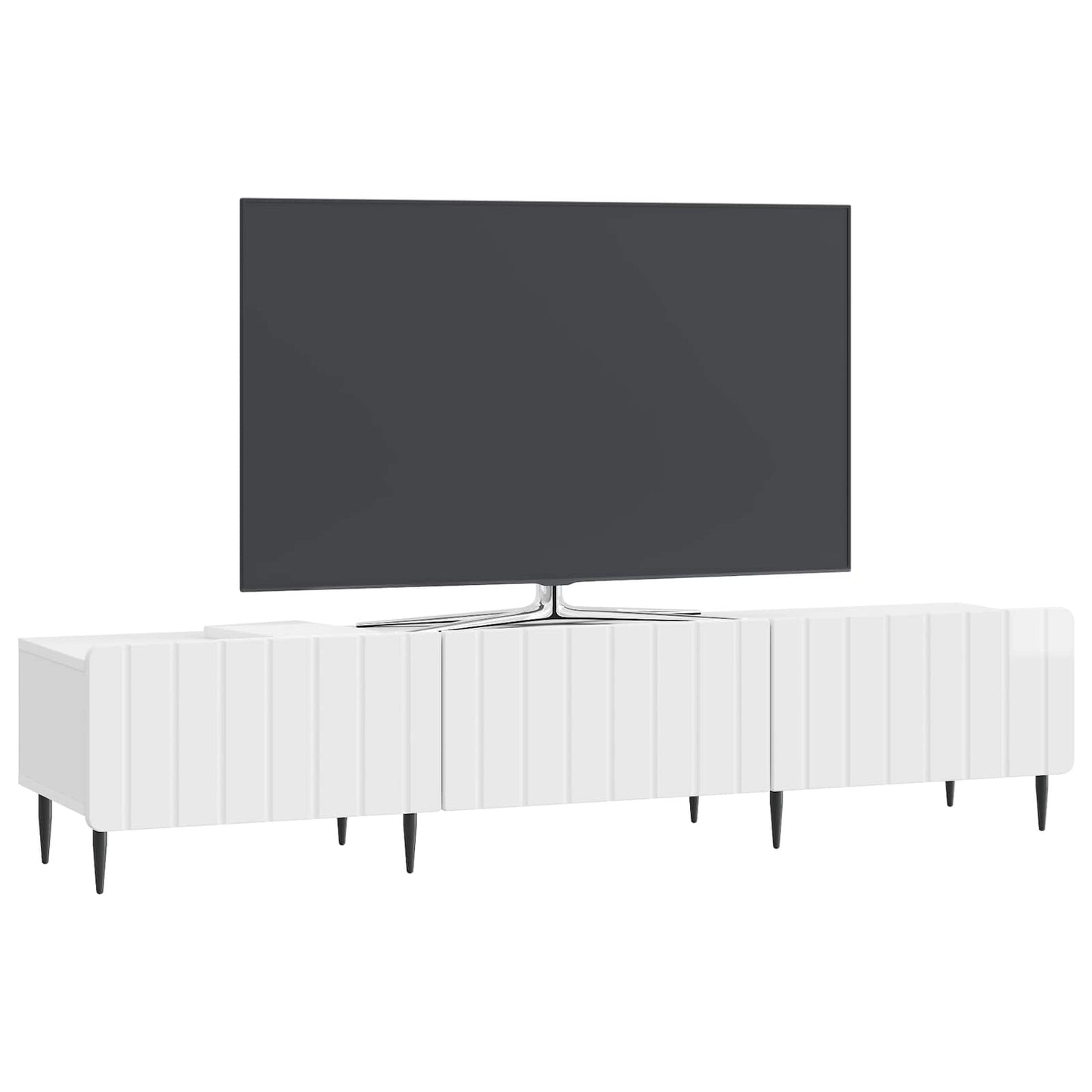 vidaXL TV Cabinet High Gloss White 147 x 34.5 x 32 cm Engineered Wood