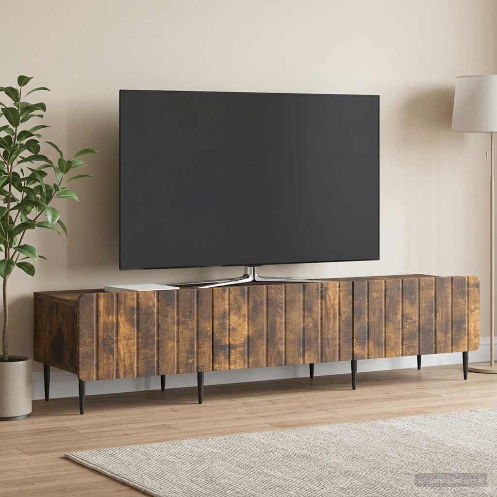vidaXL TV Cabinet Smoked Oak 147 x 34.5 x 32 cm Engineered Wood