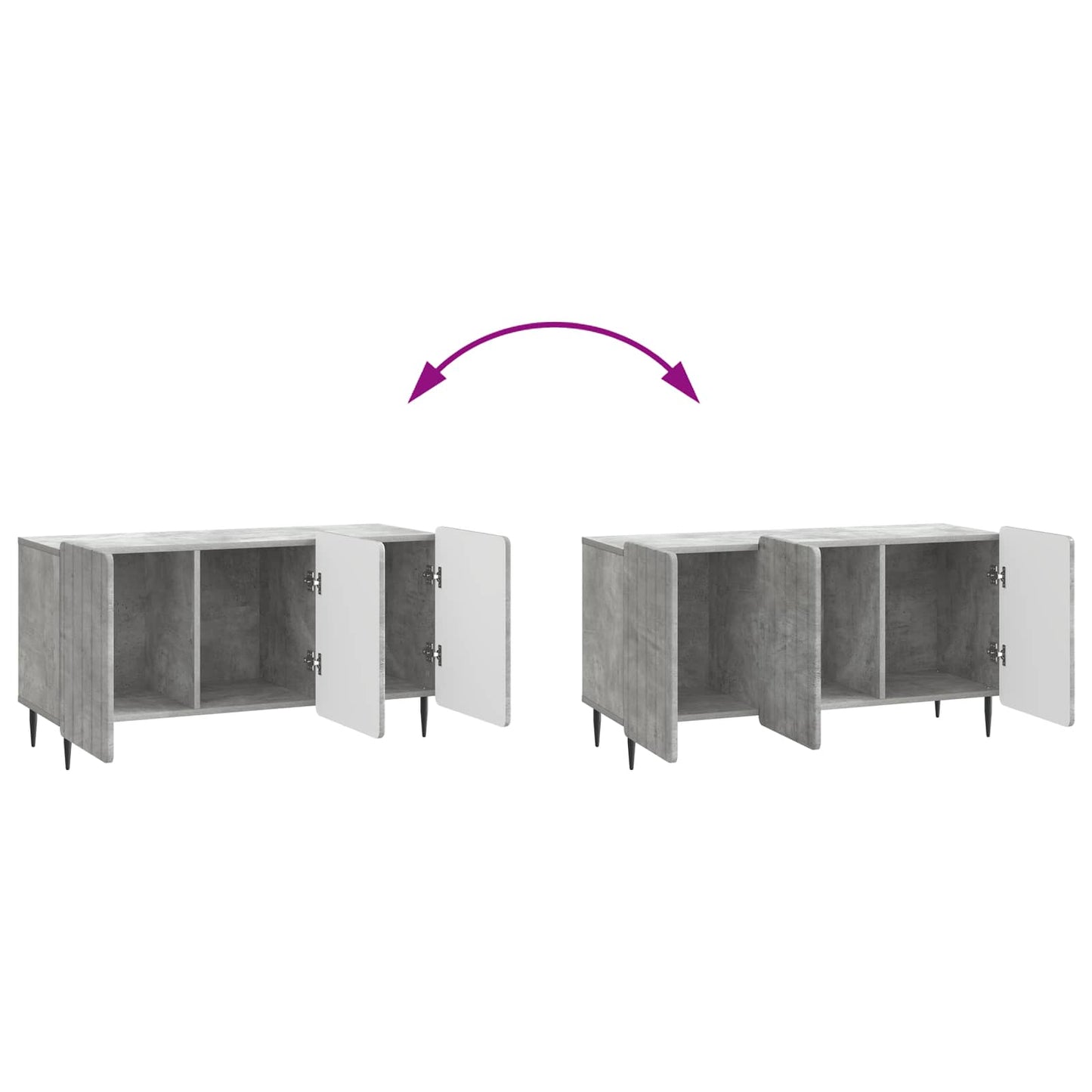 vidaXL TV Cabinet Concrete Grey 99 x 34.5 x 52 cm Engineered Wood