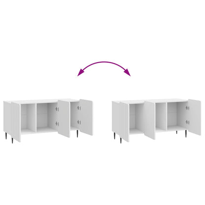 vidaXL TV Cabinet High Gloss White 99 x 34.5 x 52 cm Engineered Wood