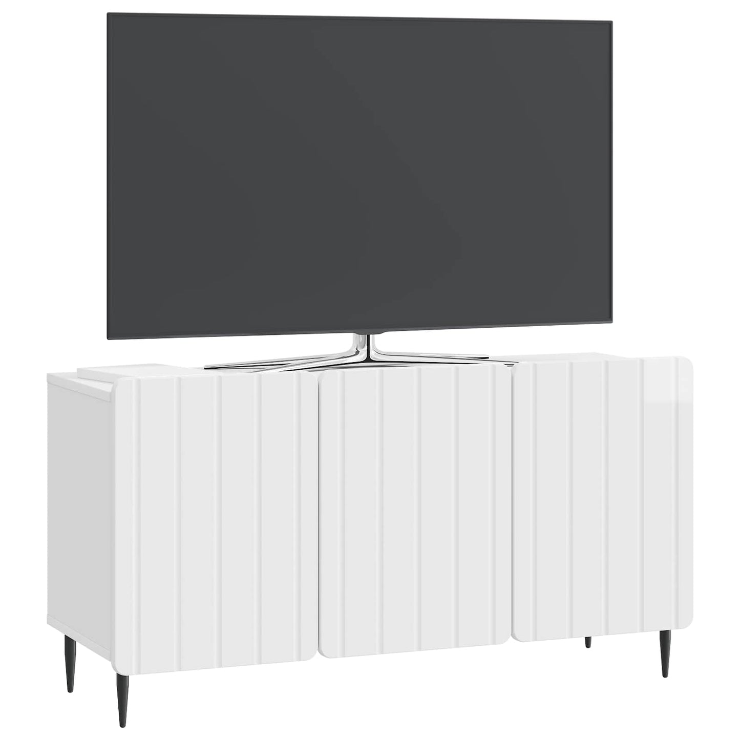 vidaXL TV Cabinet High Gloss White 99 x 34.5 x 52 cm Engineered Wood