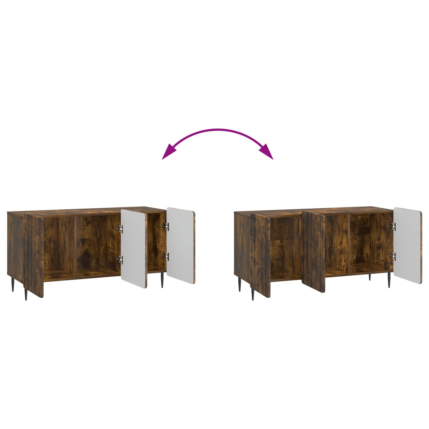 vidaXL TV Cabinet Smoked Oak 99 x 34.5 x 52 cm Engineered Wood