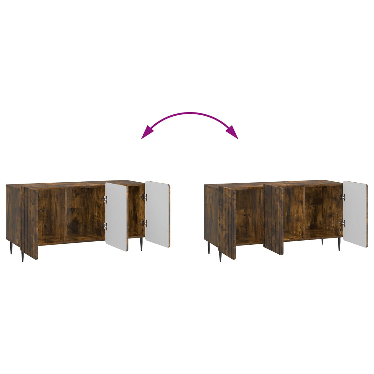 vidaXL TV Cabinet 99 x 34.5 x 52 cm Smoked Oak Engineered Wood