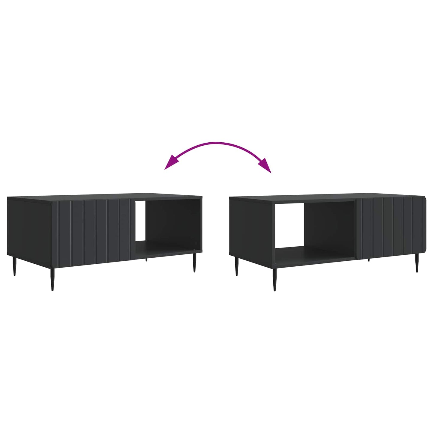 vidaXL Coffee Table Black 90 x 50 x 40 cm Engineered Wood