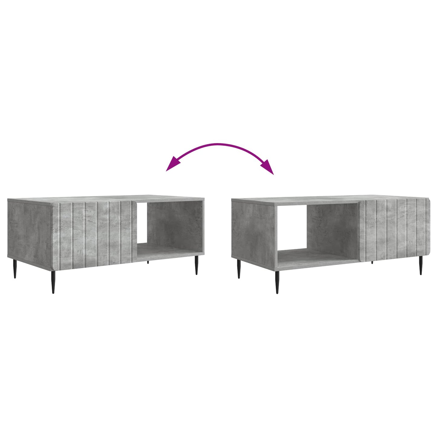 vidaXL Coffee Table Concrete Grey 90 x 50 x 40 cm Engineered Wood