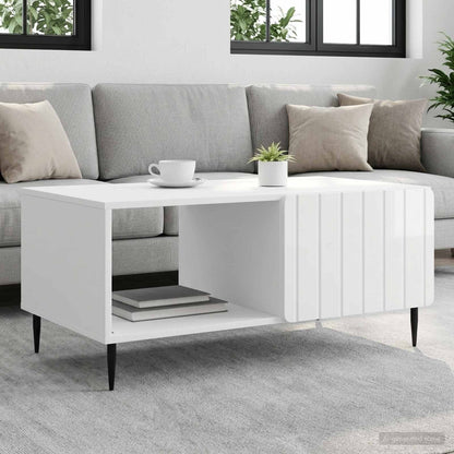 vidaXL Coffee Table High Gloss White 90 x 50 x 40 cm Engineered Wood