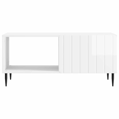vidaXL Coffee Table High Gloss White 90 x 50 x 40 cm Engineered Wood