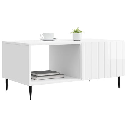 vidaXL Coffee Table High Gloss White 90 x 50 x 40 cm Engineered Wood
