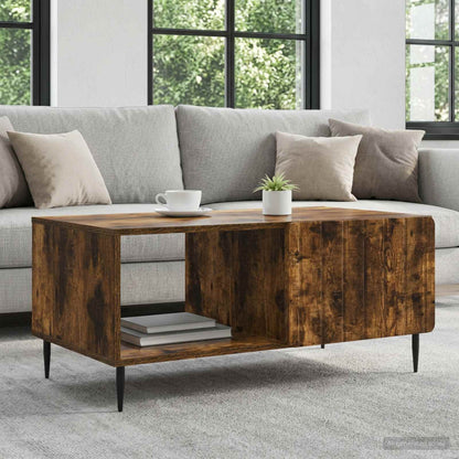 vidaXL Coffee Table Smoked Oak 90 x 50 x 40 cm Engineered Wood