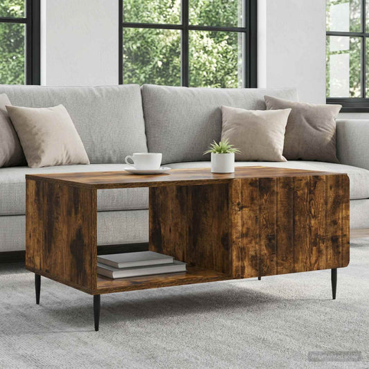vidaXL Coffee Table Smoked Oak 90 x 50 x 40 cm Engineered Wood