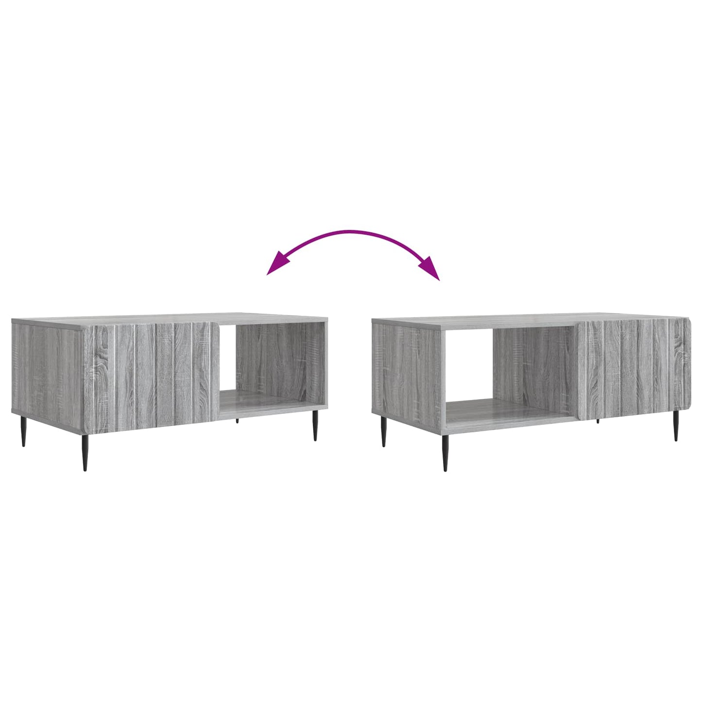 vidaXL Coffee Table Grey Sonoma 90 x 50 x 40 cm Engineered Wood