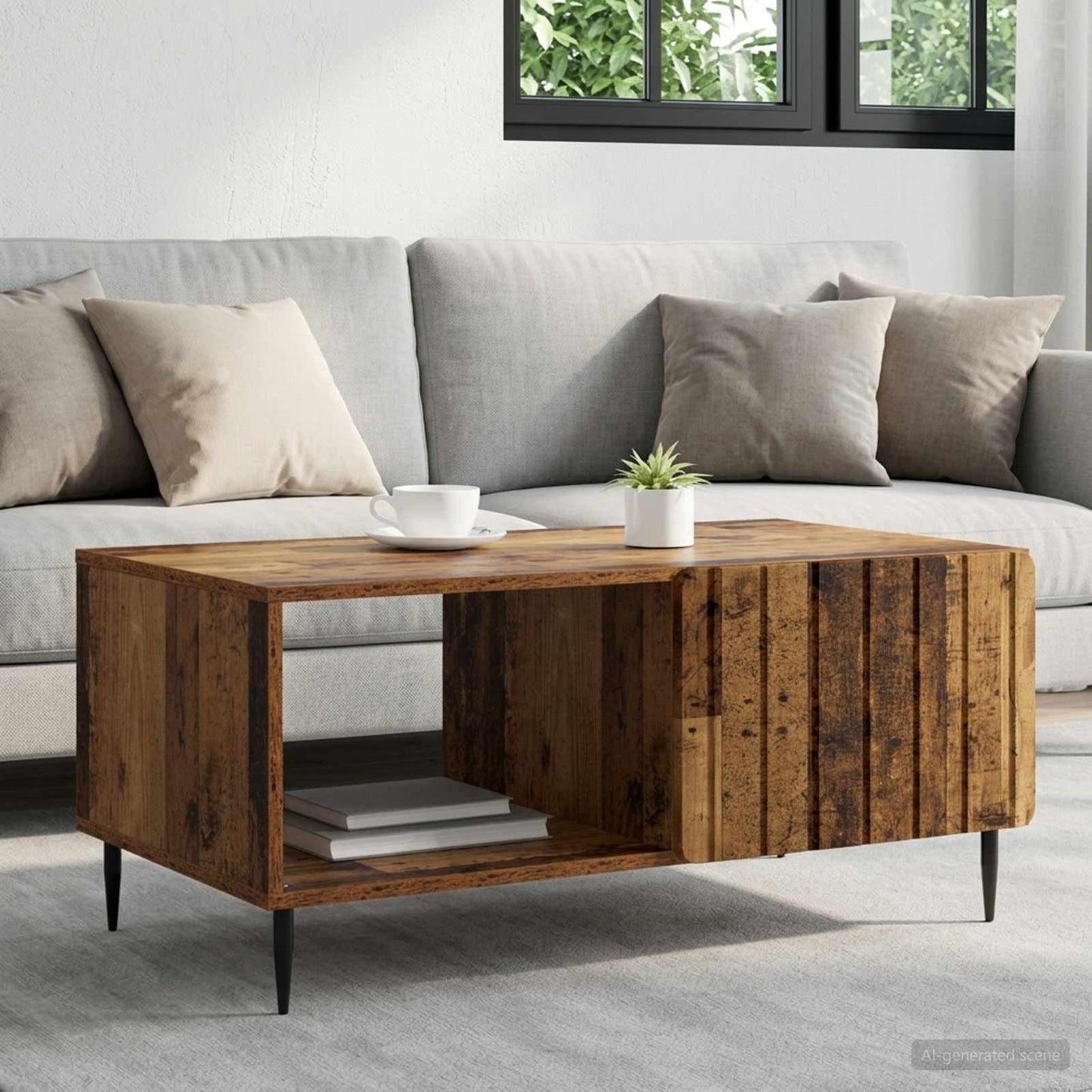vidaXL Coffee Table Old Wood 90 x 50 x 40 cm Engineered Wood