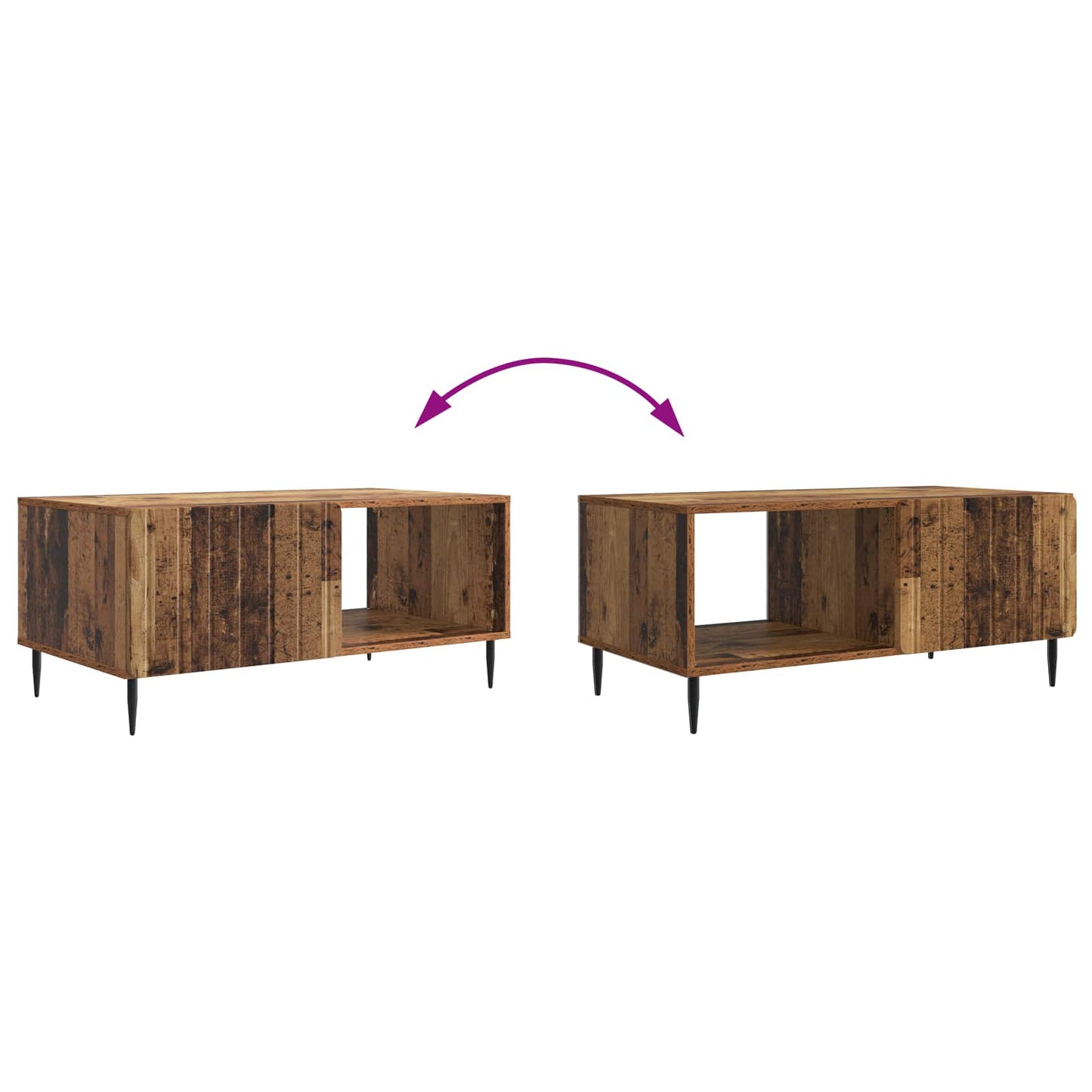 vidaXL Coffee Table Old Wood 90 x 50 x 40 cm Engineered Wood