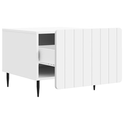 vidaXL Coffee Table with Drawer White 49 x 50 x 42 cm Engineered Wood