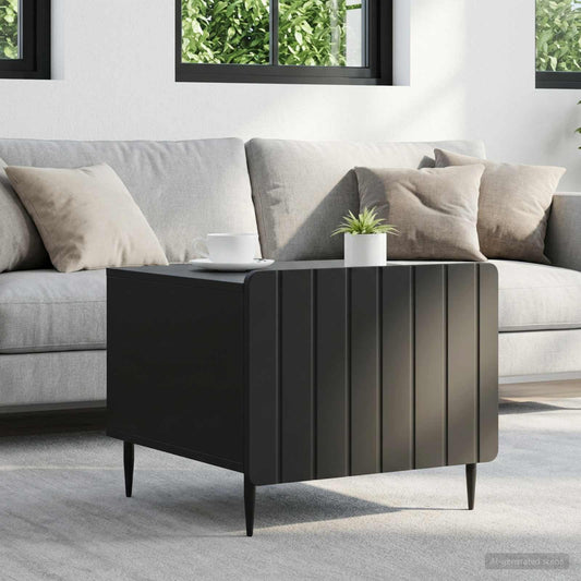vidaXL Coffee Table with Drawer Black 49 x 50 x 42 cm Engineered Wood