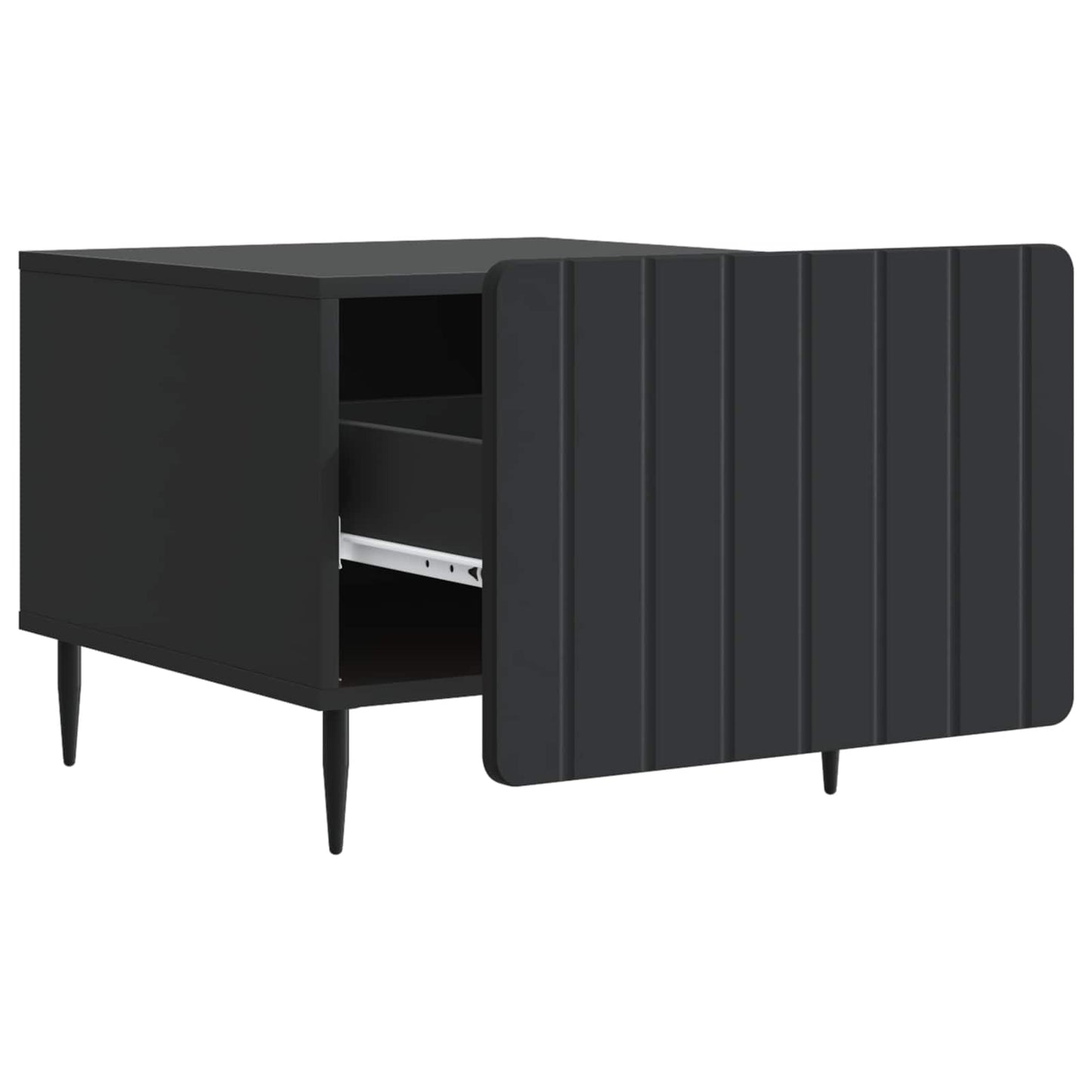vidaXL Coffee Table with Drawer Black 49 x 50 x 42 cm Engineered Wood