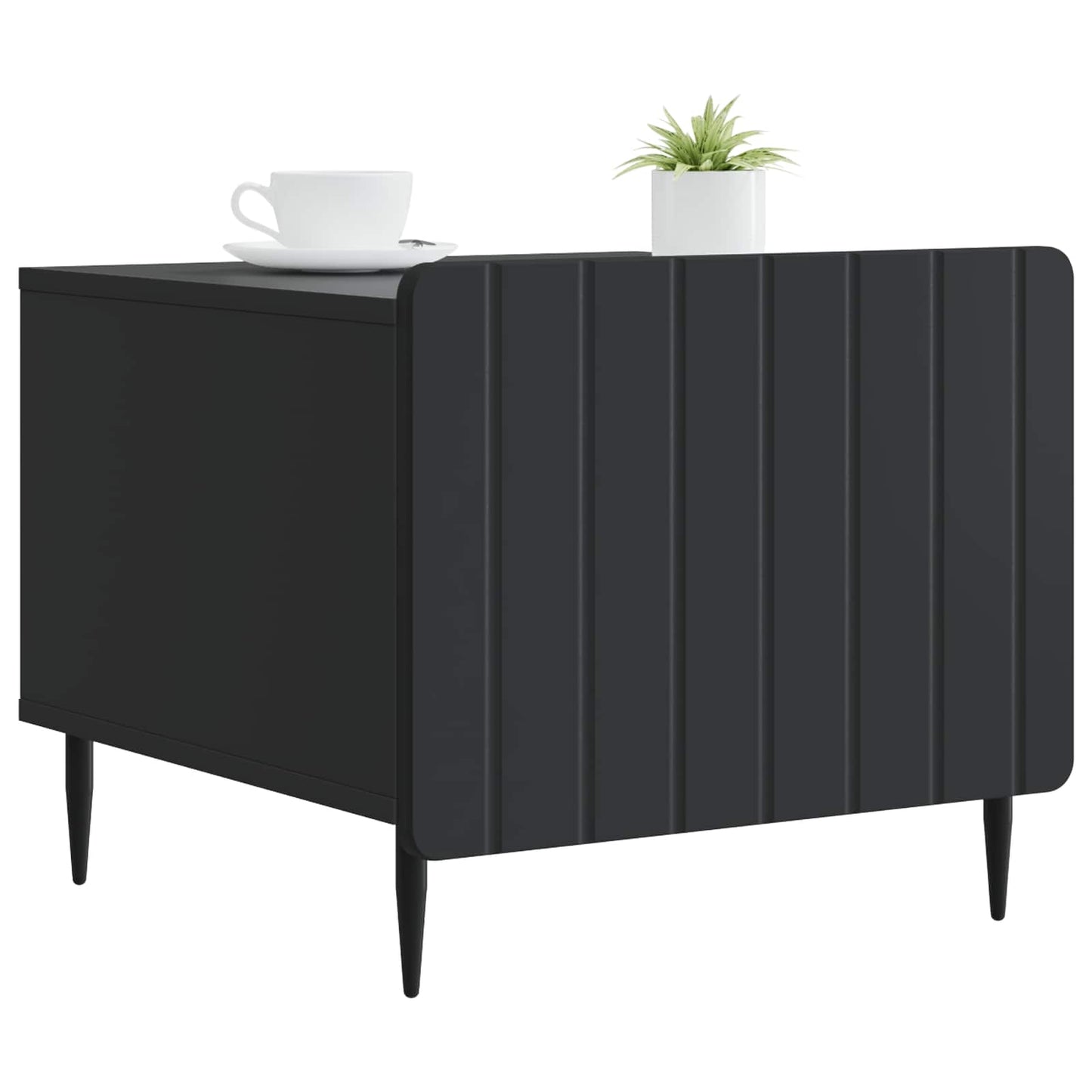 vidaXL Coffee Table with Drawer Black 49 x 50 x 42 cm Engineered Wood