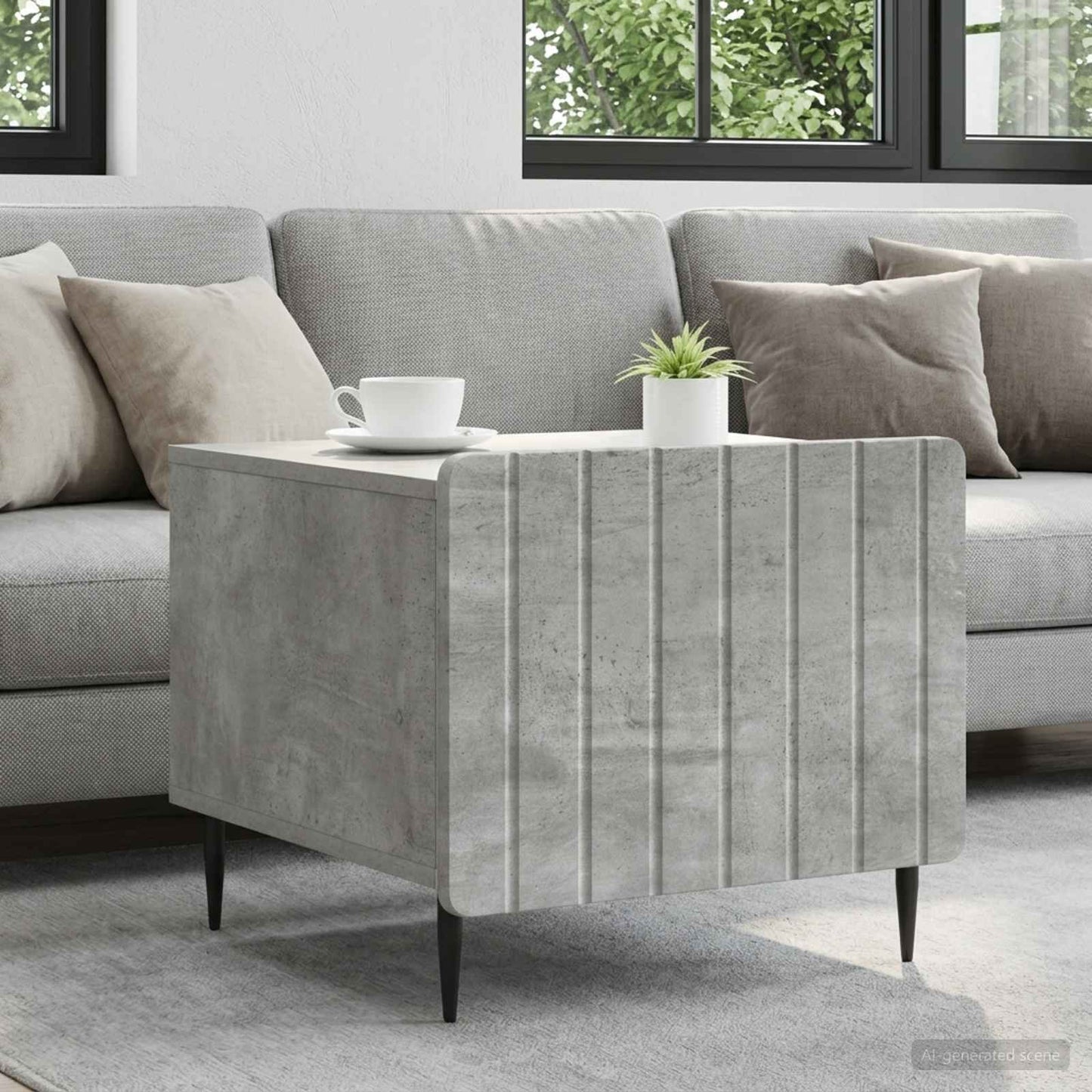 vidaXL Coffee Table Concrete Grey 49 x 50 x 42 cm Engineered Wood