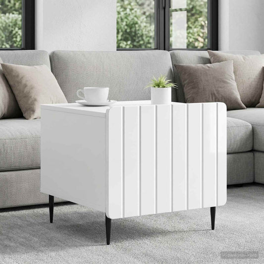 vidaXL Coffee Table High Gloss White 49 x 50 x 42 cm Engineered Wood