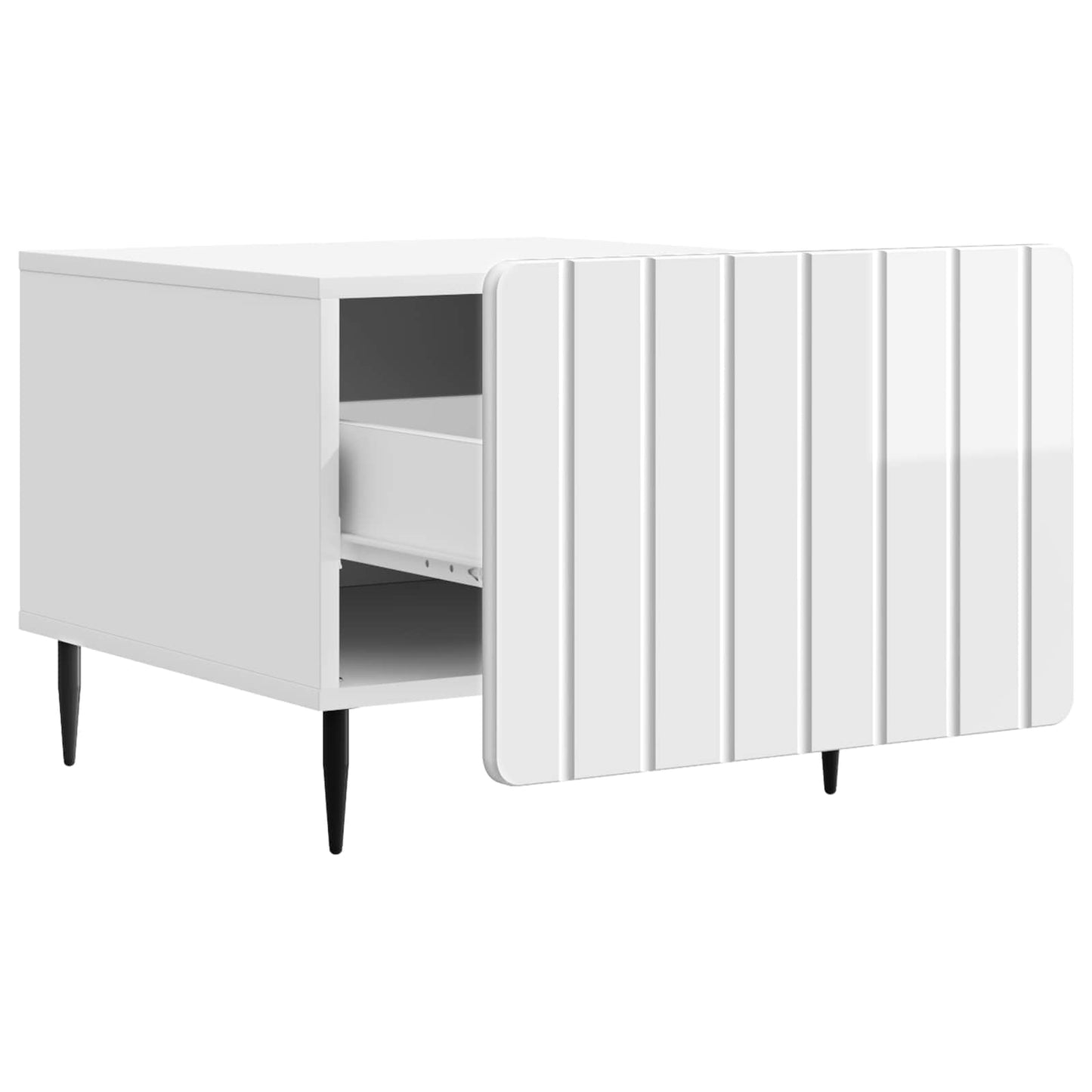 vidaXL Coffee Table High Gloss White 49 x 50 x 42 cm Engineered Wood