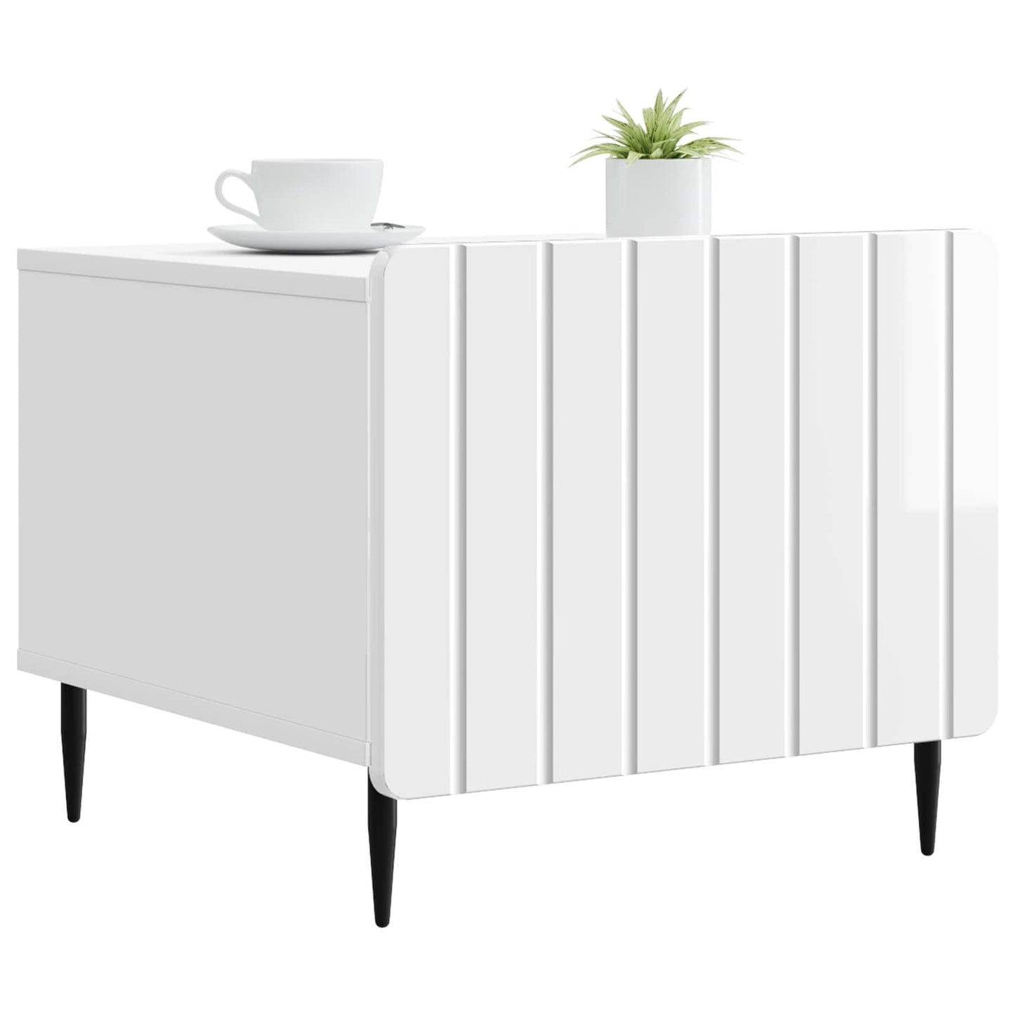 vidaXL Coffee Table High Gloss White 49 x 50 x 42 cm Engineered Wood