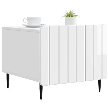 vidaXL Coffee Table High Gloss White 49 x 50 x 42 cm Engineered Wood