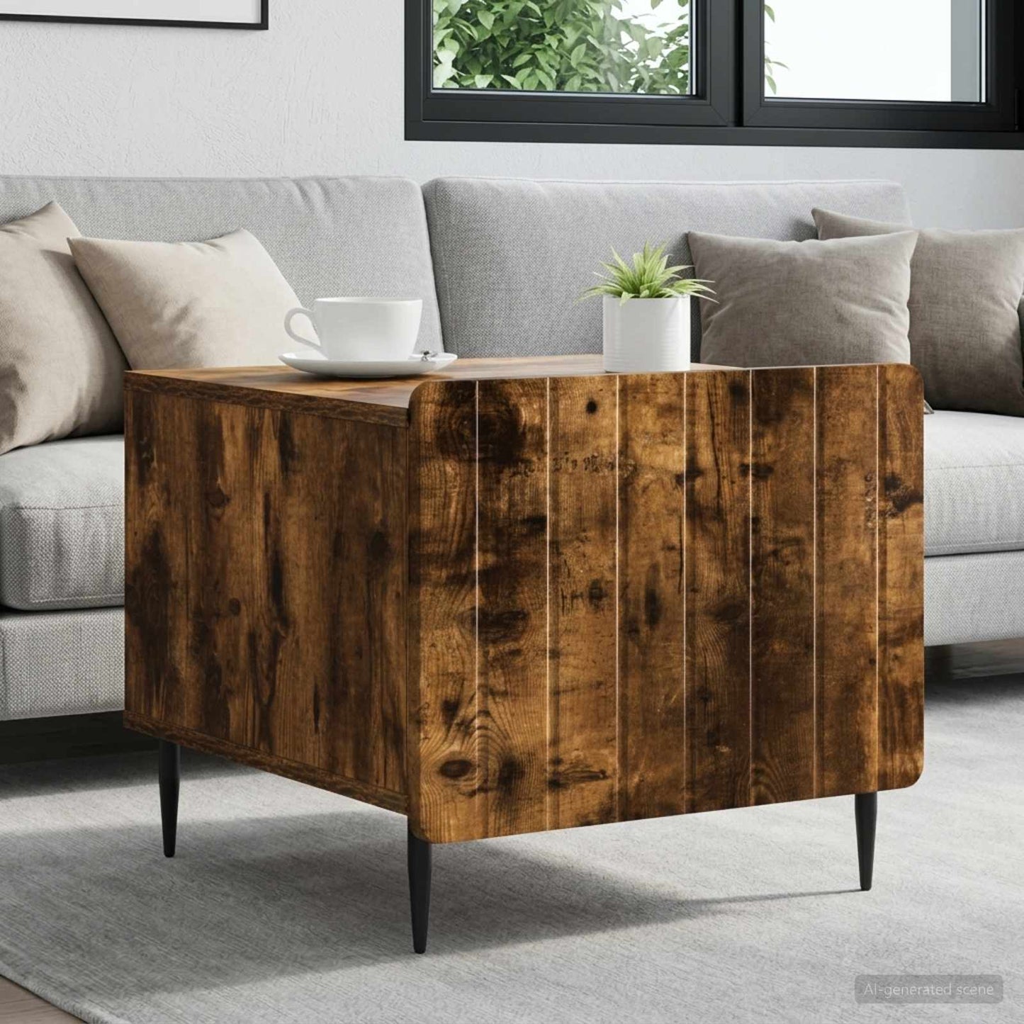 vidaXL Coffee Table Smoked Oak 49 x 50 x 42 cm Engineered Wood