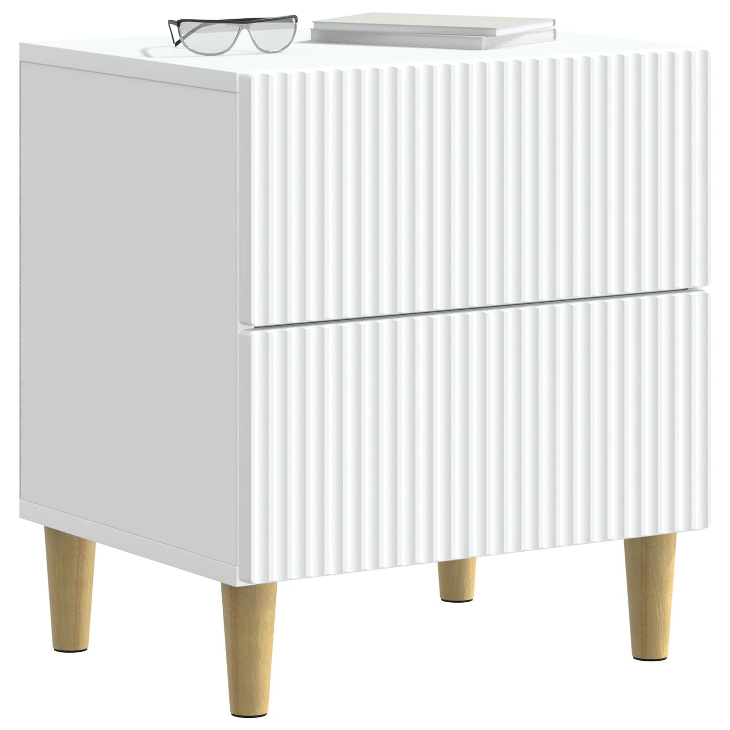 vidaXL Bedside Cabinet White 43 x 34.5 x 48 cm Engineered Wood