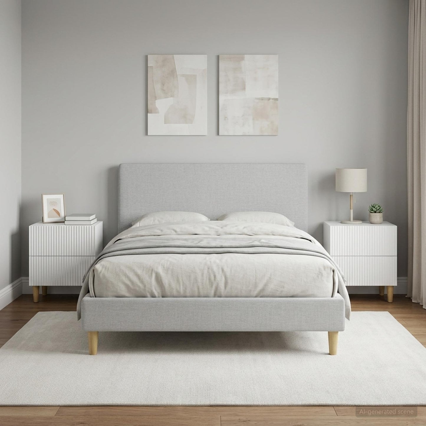 vidaXL Bedside Cabinet 2 pcs White 43 x 34.5 x 48 cm Engineered Wood