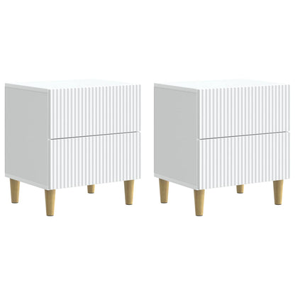 vidaXL Bedside Cabinet 2 pcs White 43 x 34.5 x 48 cm Engineered Wood