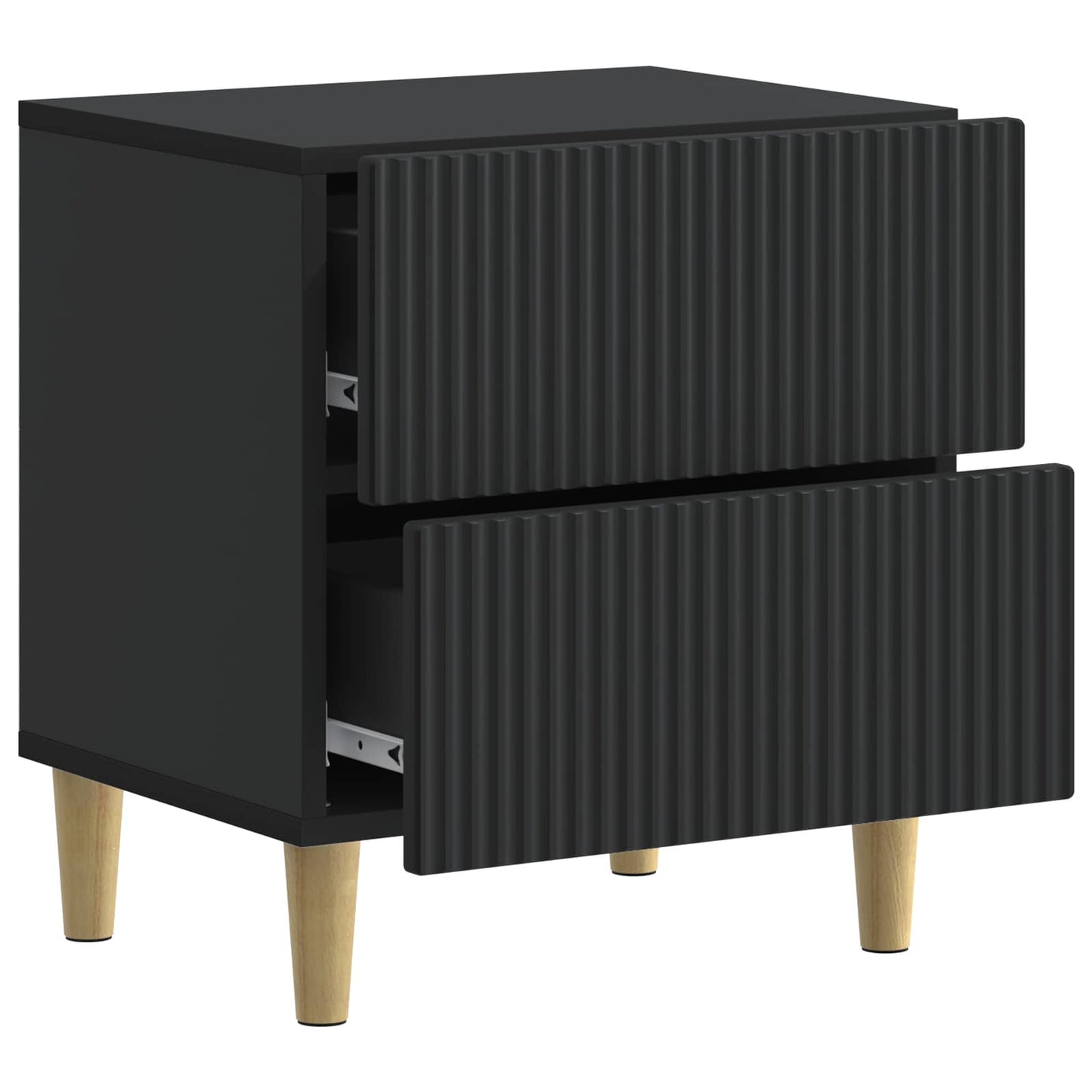 vidaXL Bedside Cabinet Black 43 x 34.5 x 48 cm Engineered Wood
