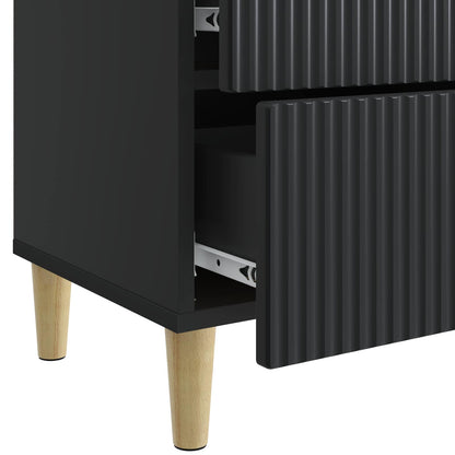 vidaXL Bedside Cabinet 2 pcs Black 43 x 34.5 x 48 cm Engineered Wood