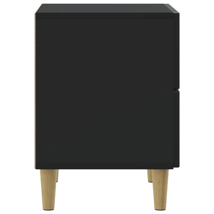vidaXL Bedside Cabinet 2 pcs Black 43 x 34.5 x 48 cm Engineered Wood