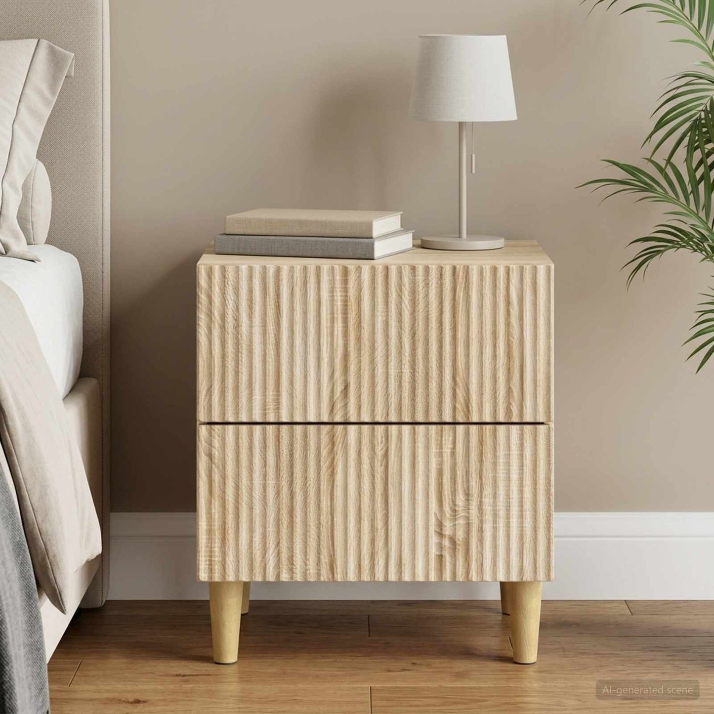 vidaXL Bedside Cabinet Sonoma Oak 43 x 34.5 x 48 cm Engineered Wood
