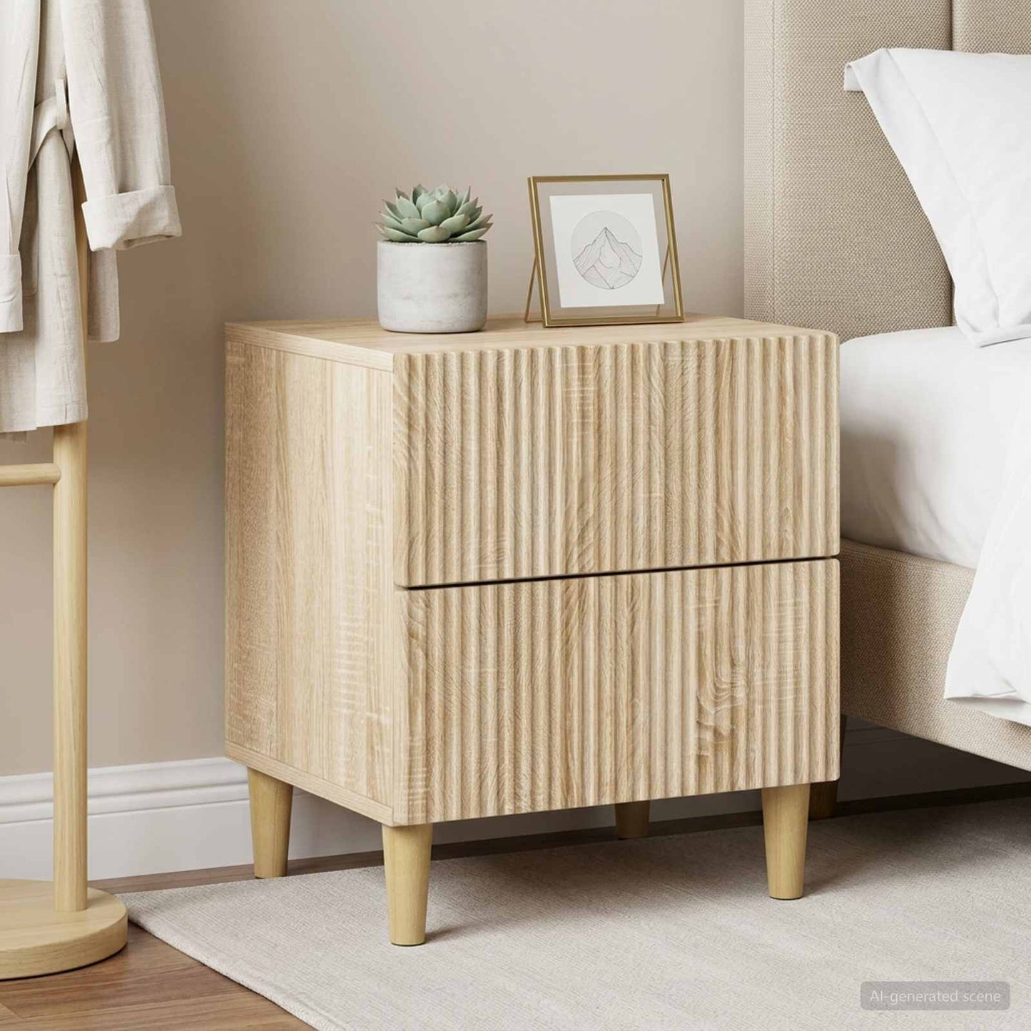 vidaXL Bedside Cabinet with Drawer 2 pcs Sonoma Oak 43 x 34.5 x 48 cm