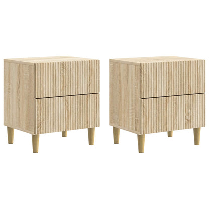 vidaXL Bedside Cabinet with Drawer 2 pcs Sonoma Oak 43 x 34.5 x 48 cm