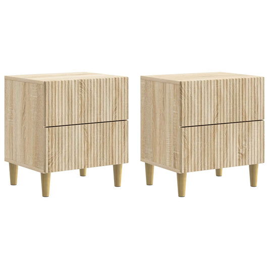 vidaXL Bedside Cabinet with Drawer 2 pcs Sonoma Oak 43 x 34.5 x 48 cm
