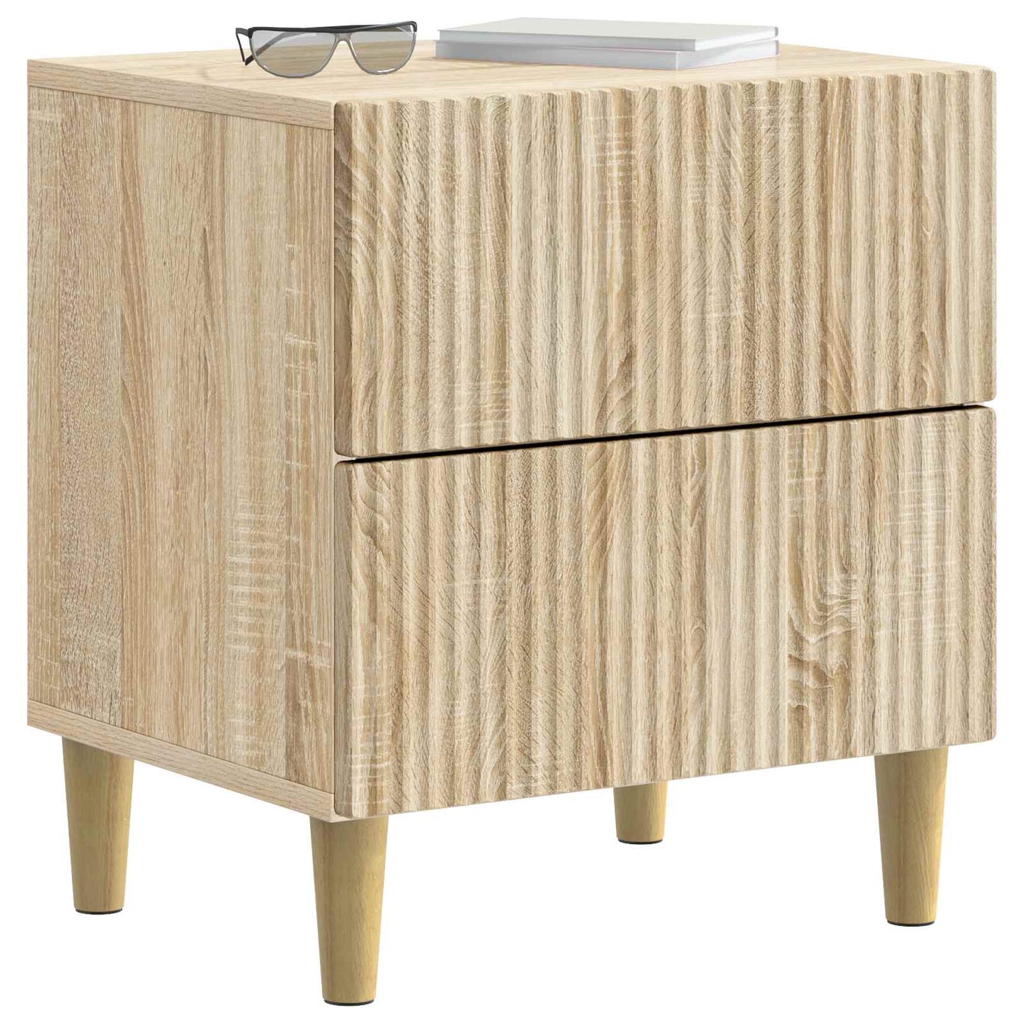 vidaXL Bedside Cabinet with Drawer 2 pcs Sonoma Oak 43 x 34.5 x 48 cm
