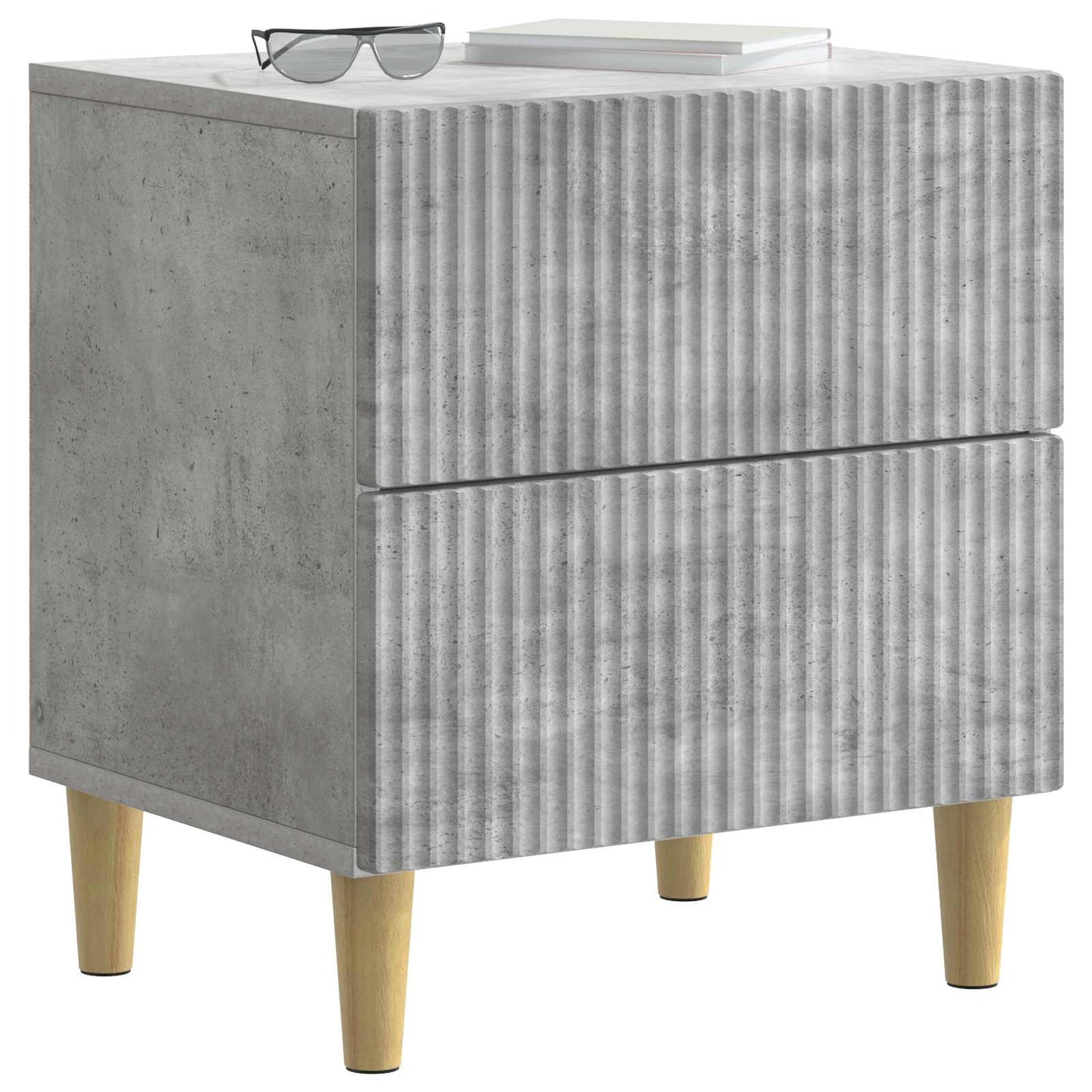 vidaXL Bedside Cabinet Concrete Grey 43 x 34.5 x 48 cm Engineered Wood