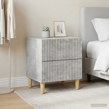 vidaXL Bedside Cabinet 2 pcs Concrete Grey 43 x 34.5 x 48 cm