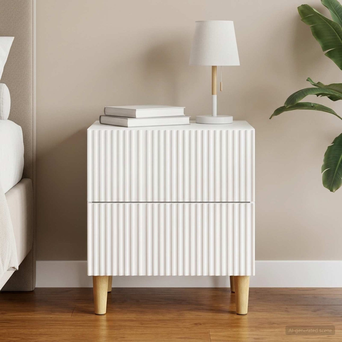 vidaXL Bedside Cabinet with Drawer High Gloss White 43 x 34.5 x 48 cm