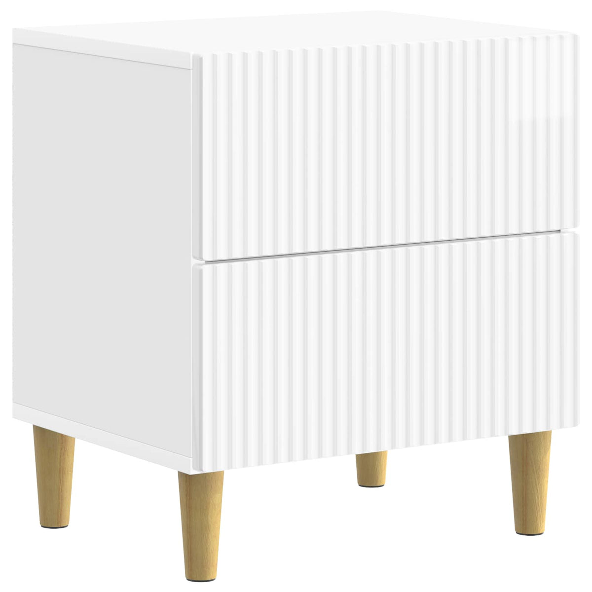 vidaXL Bedside Cabinet High Gloss White 43 x 34.5 x 48 cm