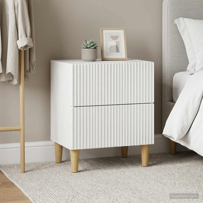 vidaXL Bedside Cabinet 2 pcs High Gloss White 43 x 34.5 x 48 cm