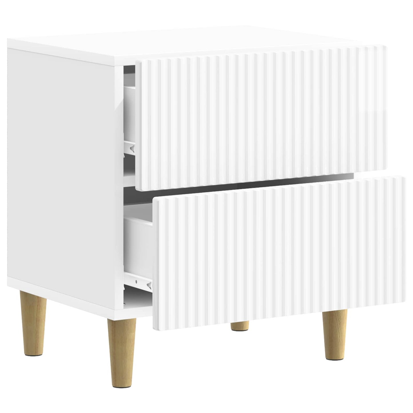 vidaXL Bedside Cabinet 2 pcs High Gloss White 43 x 34.5 x 48 cm