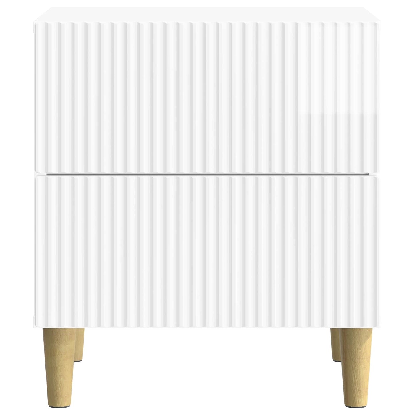 vidaXL Bedside Cabinet 2 pcs High Gloss White 43 x 34.5 x 48 cm