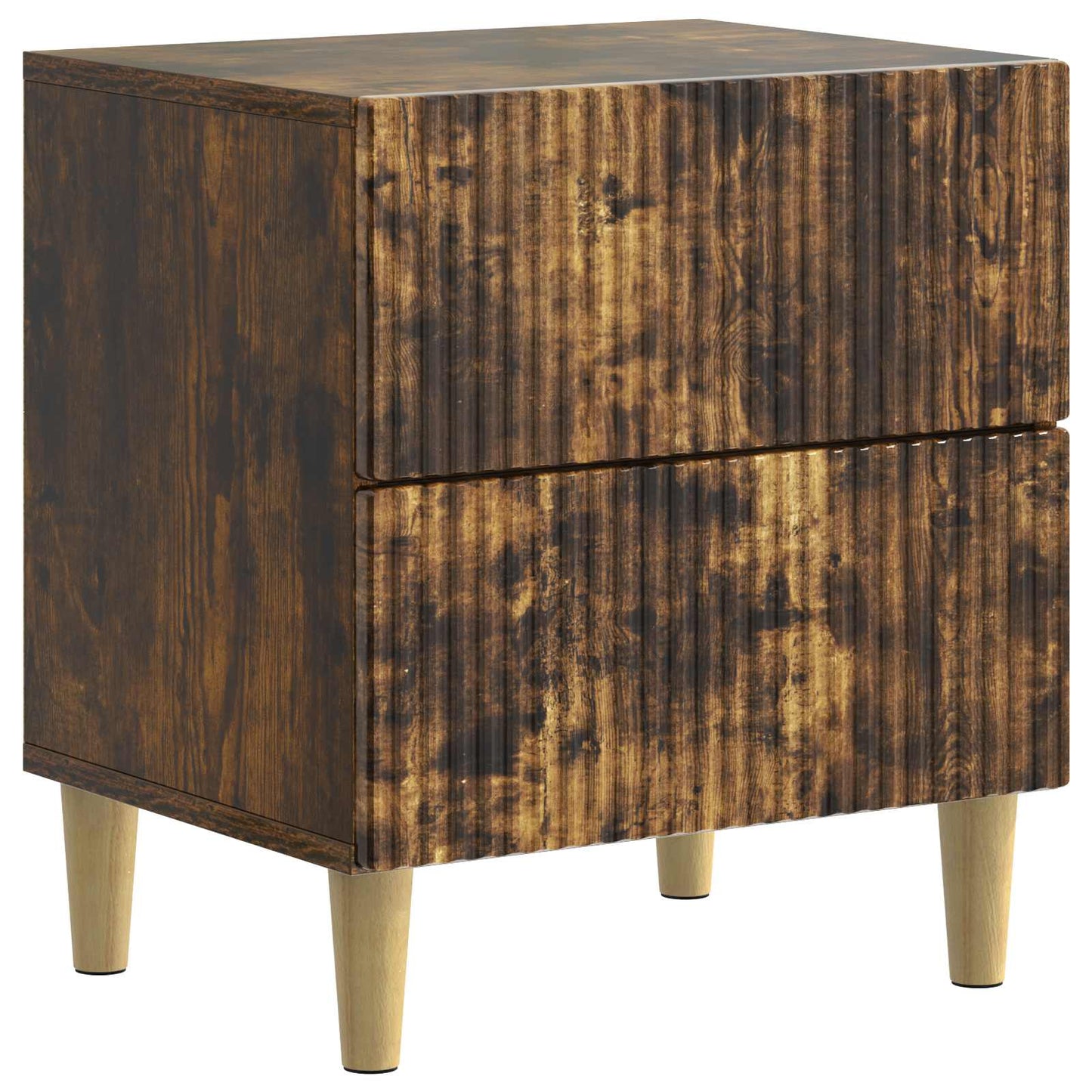 vidaXL Bedside Cabinet with Drawer 2 pcs Smoked Oak 43 x 34.5 x 48 cm