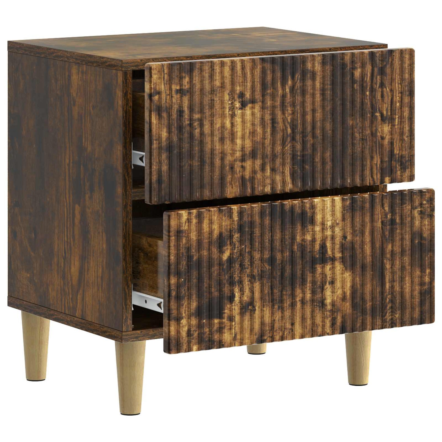 vidaXL Bedside Cabinet with Drawer 2 pcs Smoked Oak 43 x 34.5 x 48 cm