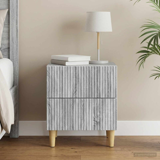 vidaXL Bedside Cabinet Grey Sonoma 43 x 34.5 x 48 cm Engineered Wood