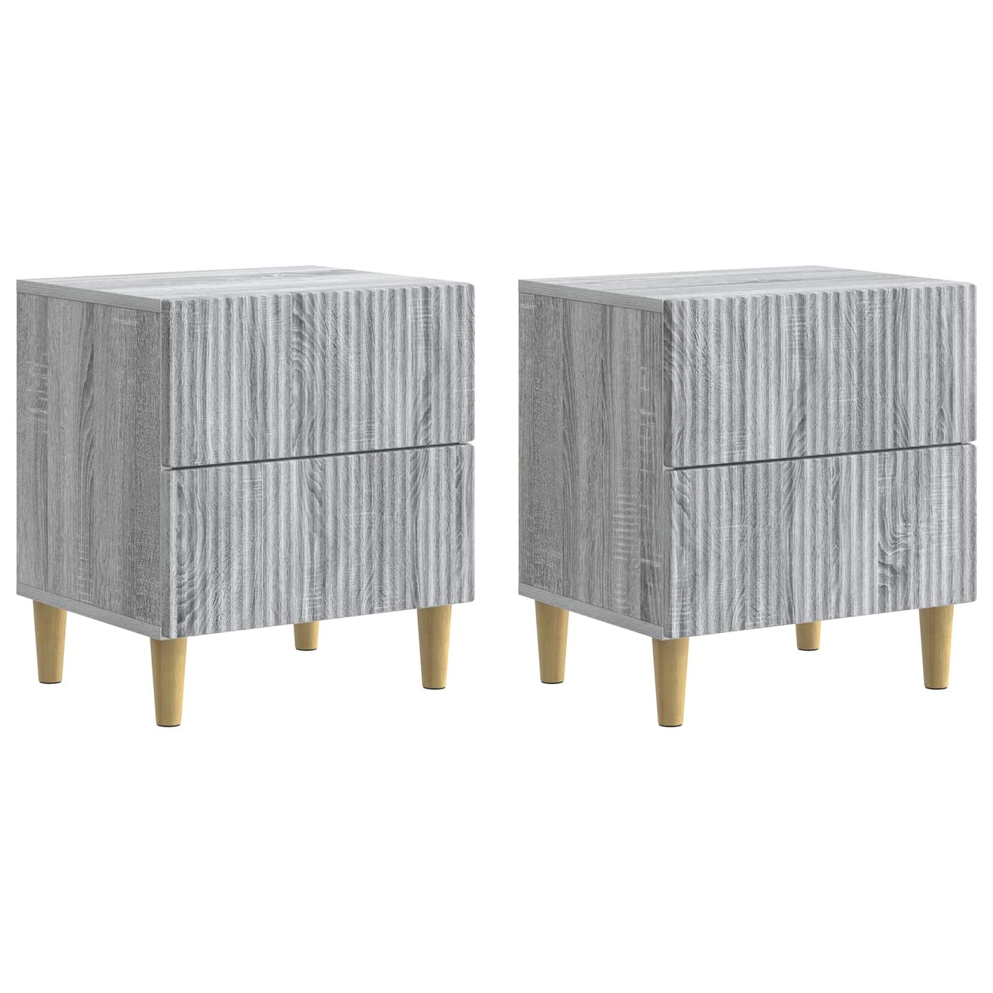 vidaXL Bedside Cabinet with Drawer 2 pcs Grey Sonoma 43 x 34.5 x 48 cm